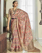 Cream Silk Printed Saree