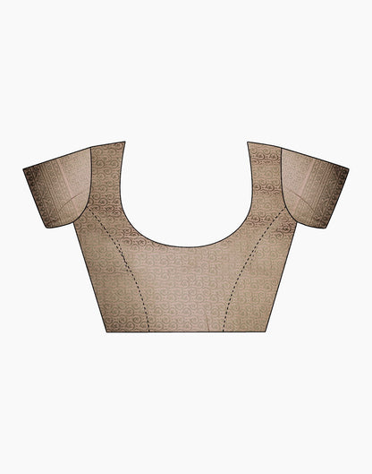 Cream Silk Printed Saree