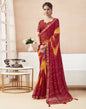 Red Bandhani Chiffon Saree