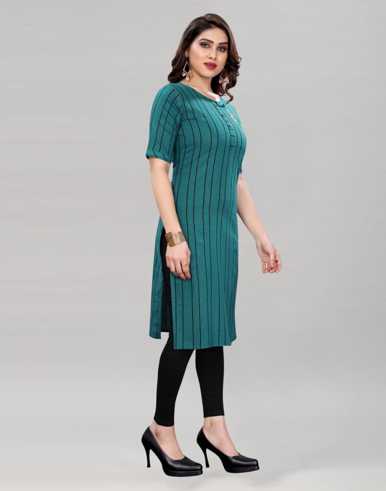 Rama Self Woven Cotton Kurti | Leemboodi