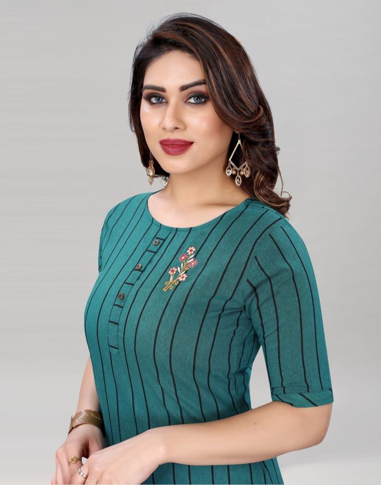 Rama Self Woven Cotton Kurti | Leemboodi