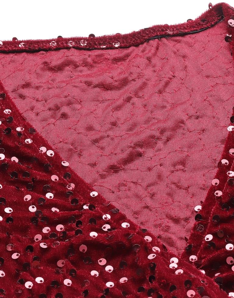 Red Partywear sequin Gown | Sudathi