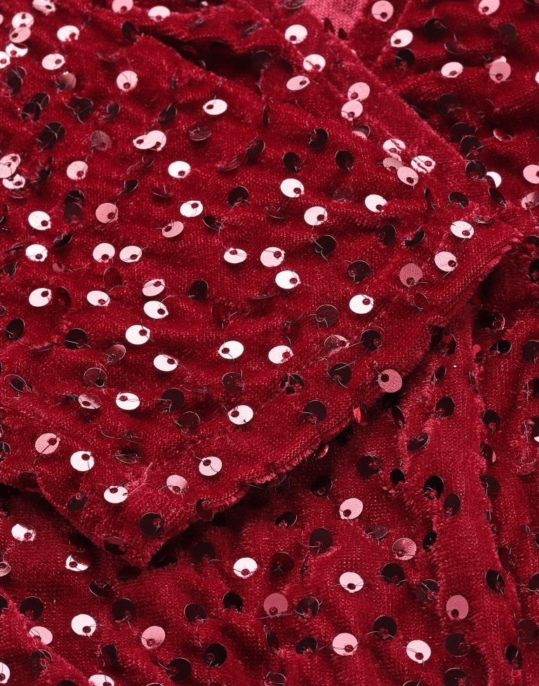 Red Partywear sequin Gown | Sudathi
