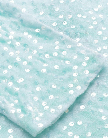 Light Blue Puff Sleeve sequin Bodycon | Sudathi