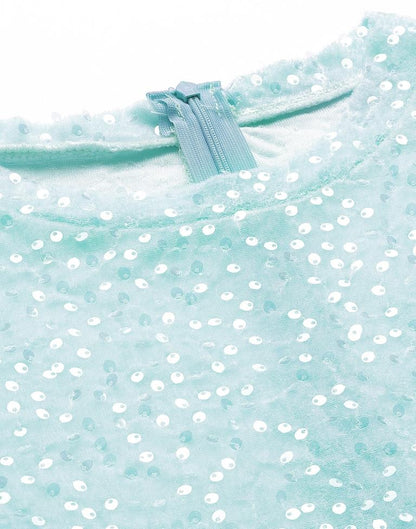 Light Blue Puff Sleeve sequin Bodycon | Sudathi