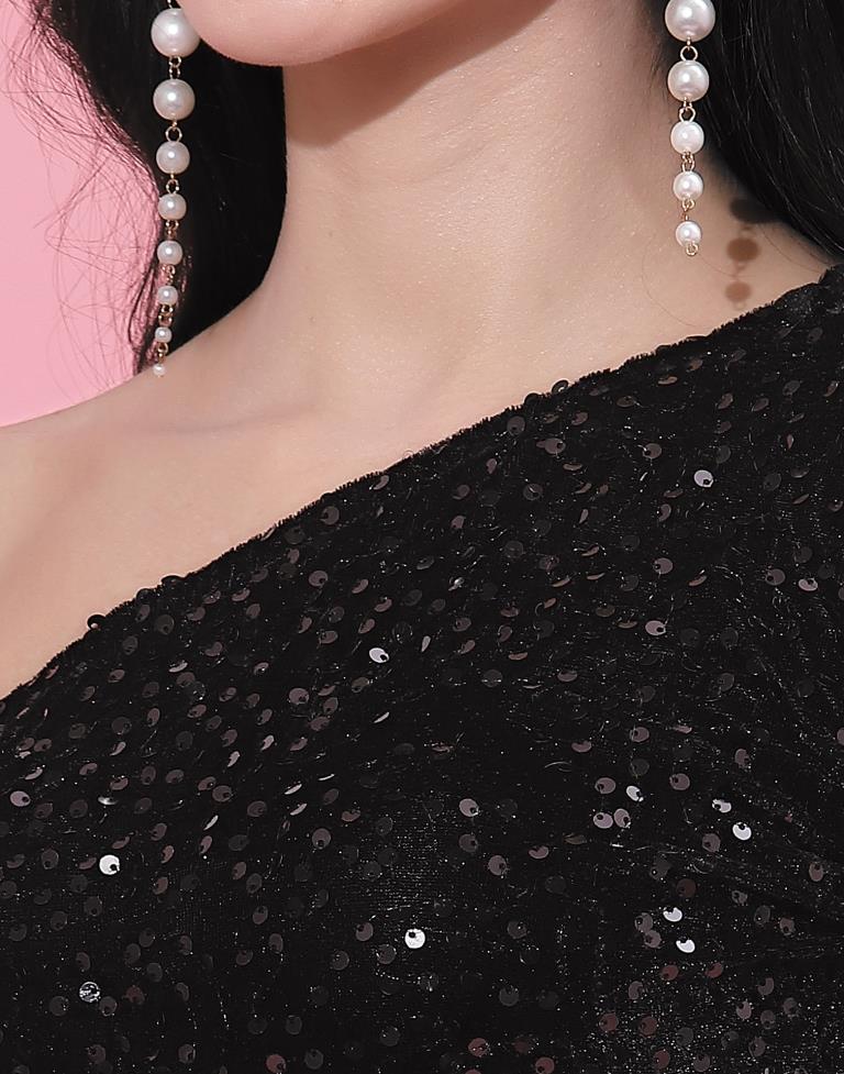 Black One Shoulder sequin Bodycon | Sudathi
