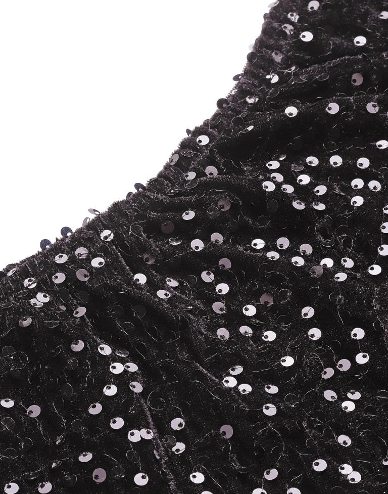 Black One Shoulder sequin Bodycon | Sudathi