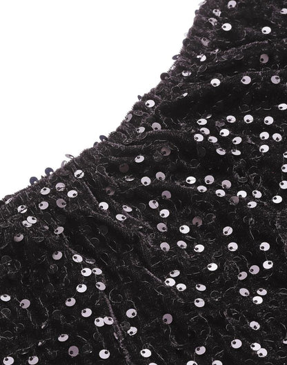 Black One Shoulder sequin Bodycon | Sudathi