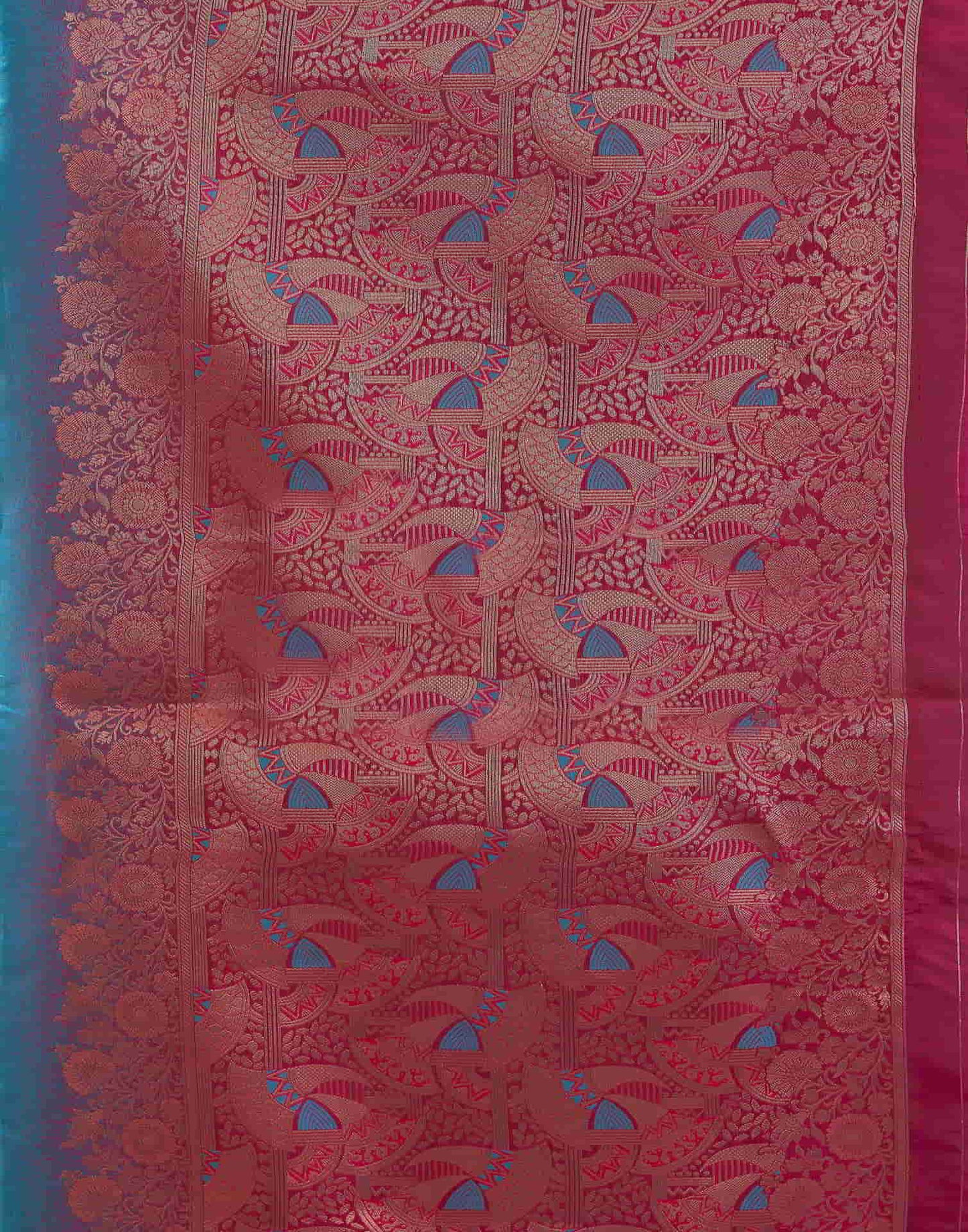 Blue Banarasi Silk Woven Saree