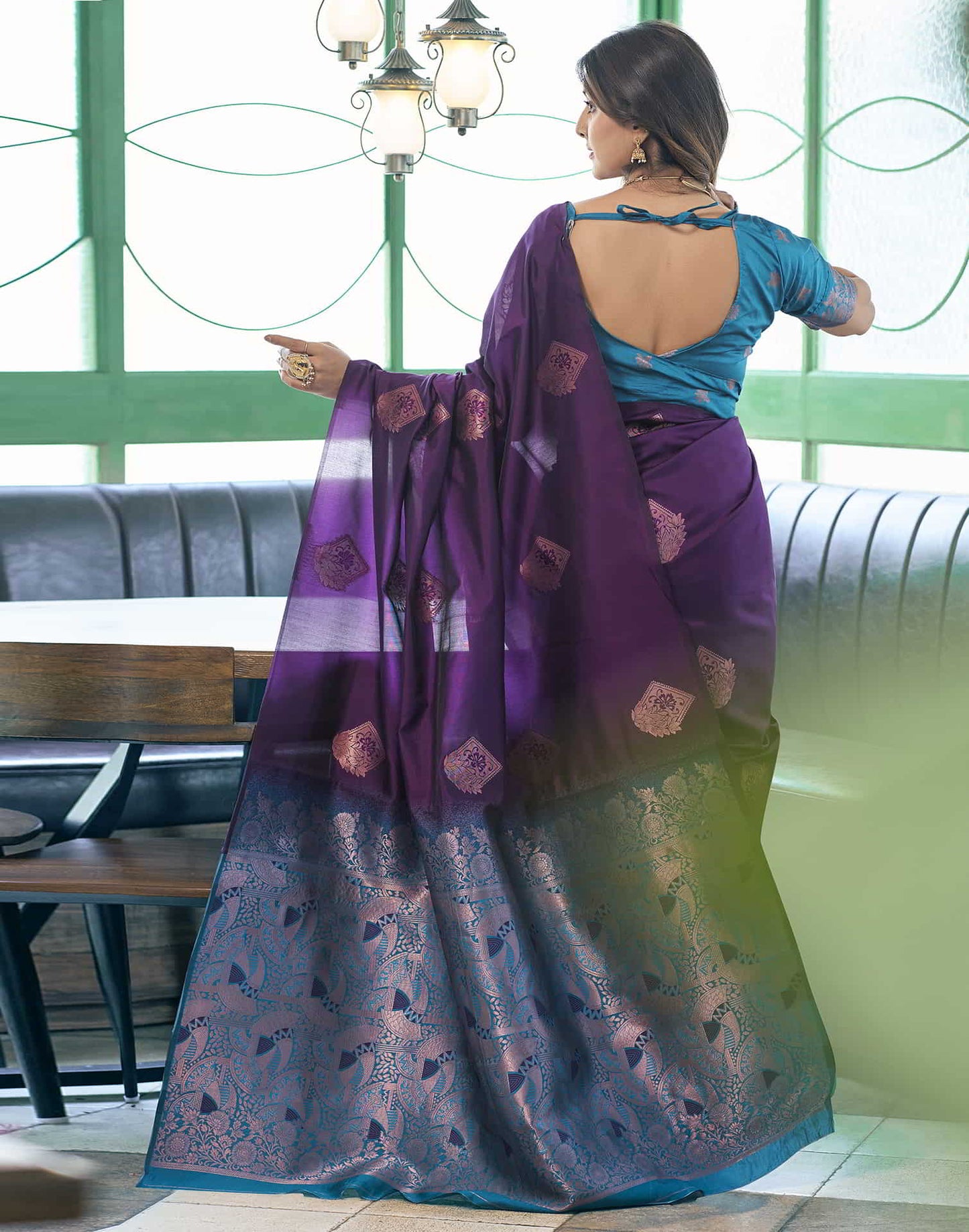 Purple Banarasi Silk Woven Saree
