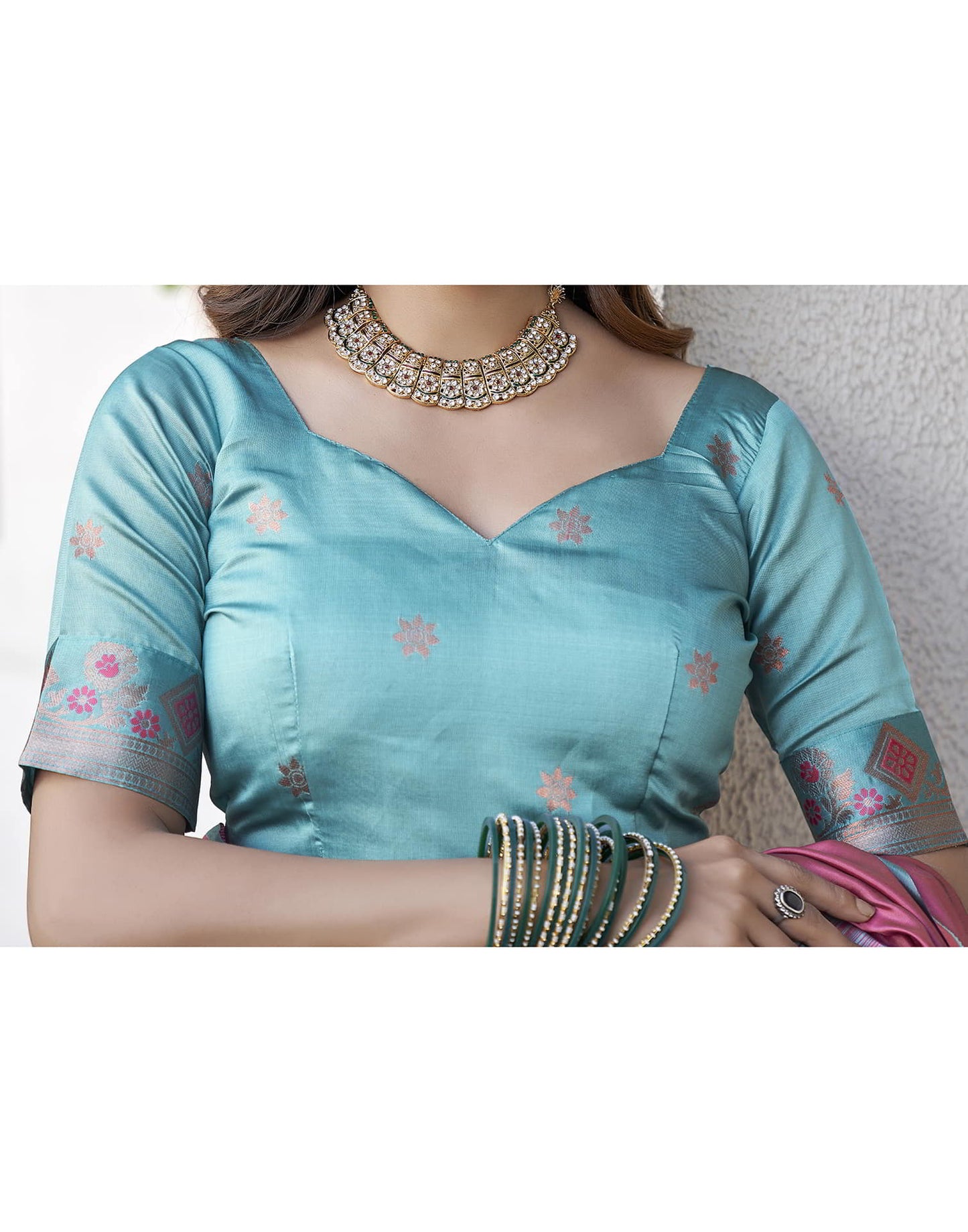 Pink Banarasi Silk Woven Saree