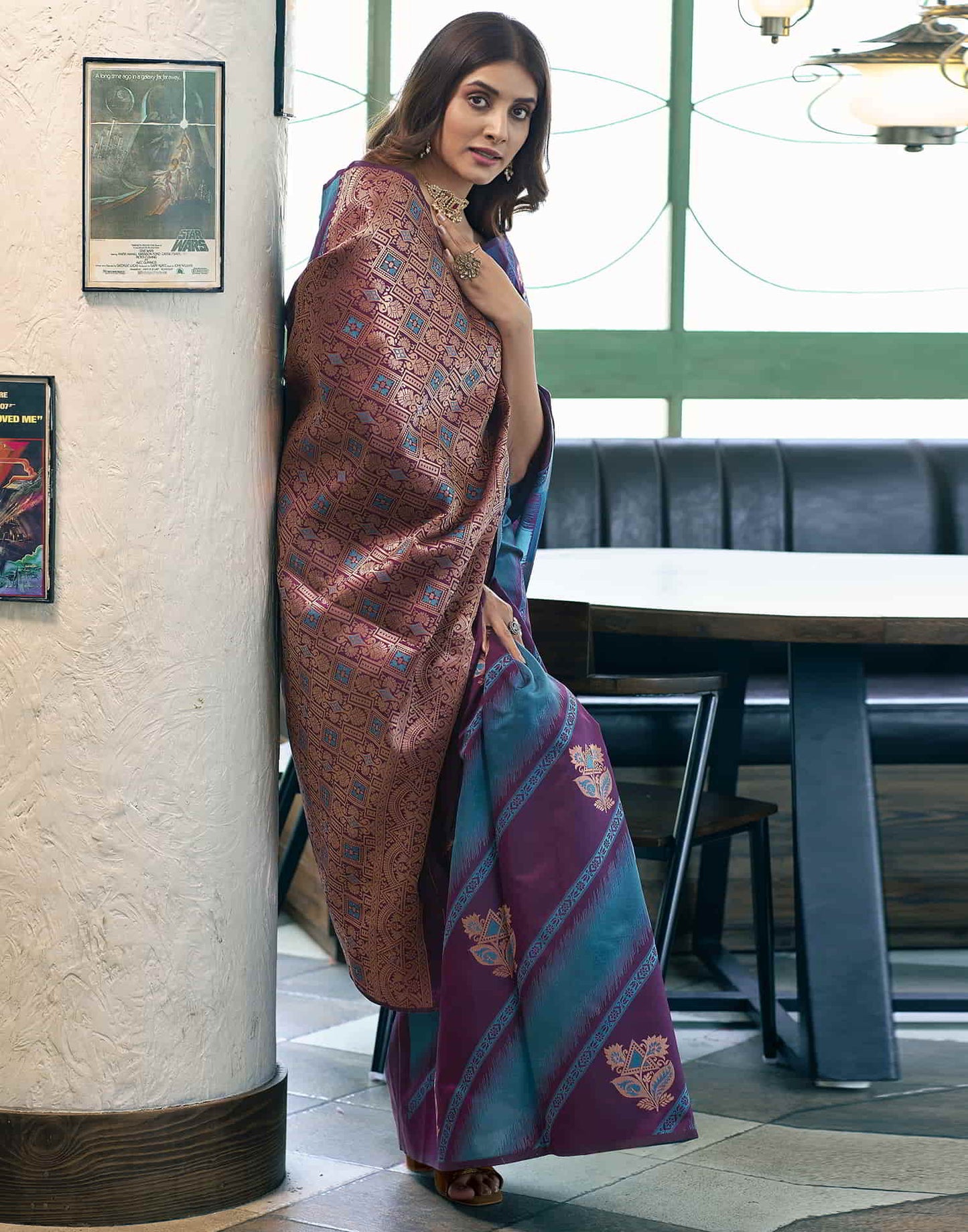 Purple Banarasi Silk Woven Saree