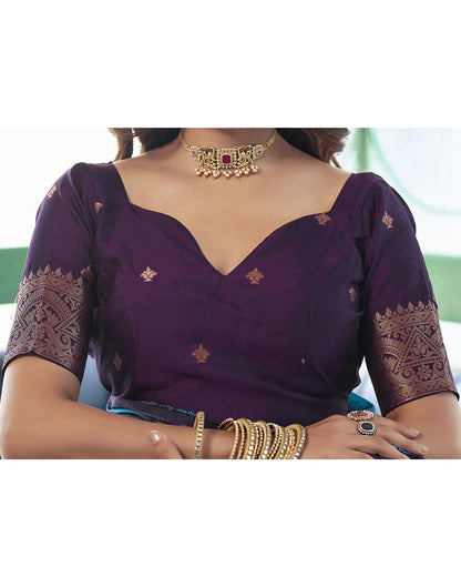 Purple Banarasi Silk Woven Saree