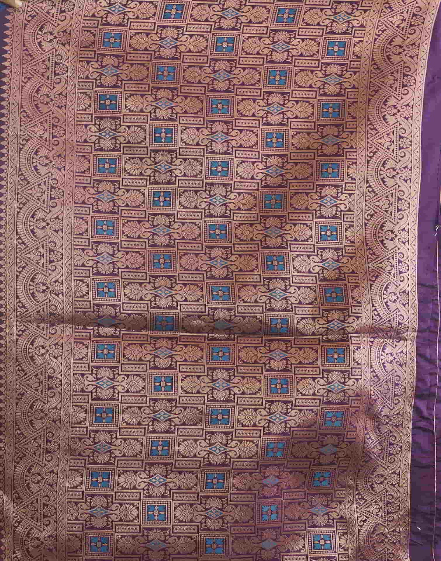Purple Banarasi Silk Woven Saree