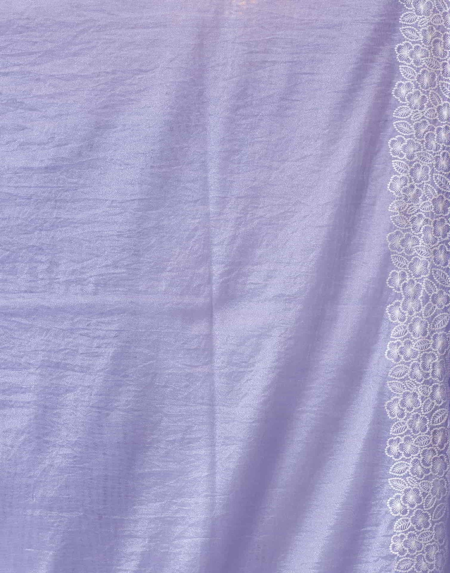 Lavender Embroidery Organza Saree