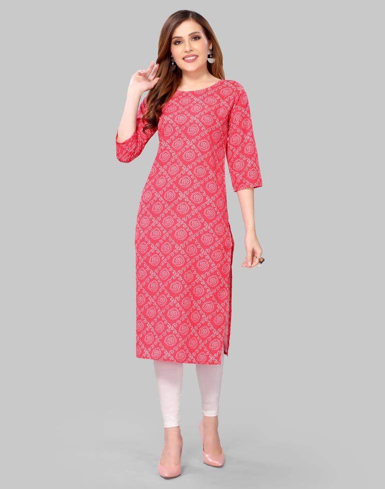 Pink Digital Printed Crepe Kurti | Sudathi