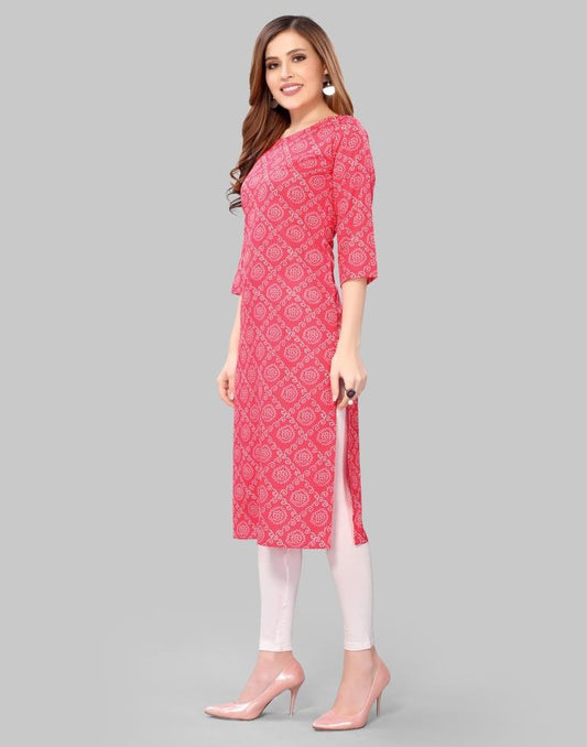 Pink Digital Printed Crepe Kurti | Sudathi