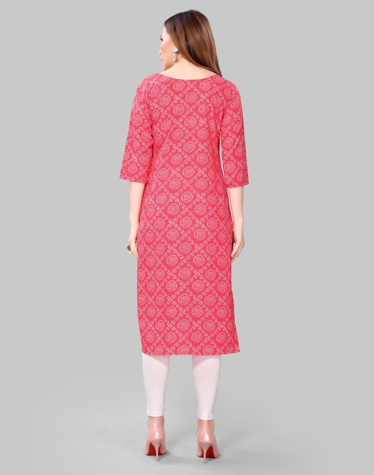 Pink Digital Printed Crepe Kurti | Sudathi