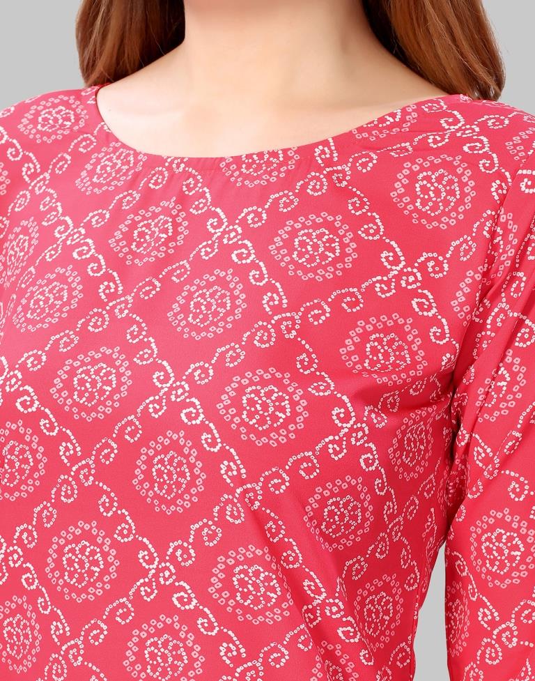 Pink Digital Printed Crepe Kurti | Sudathi