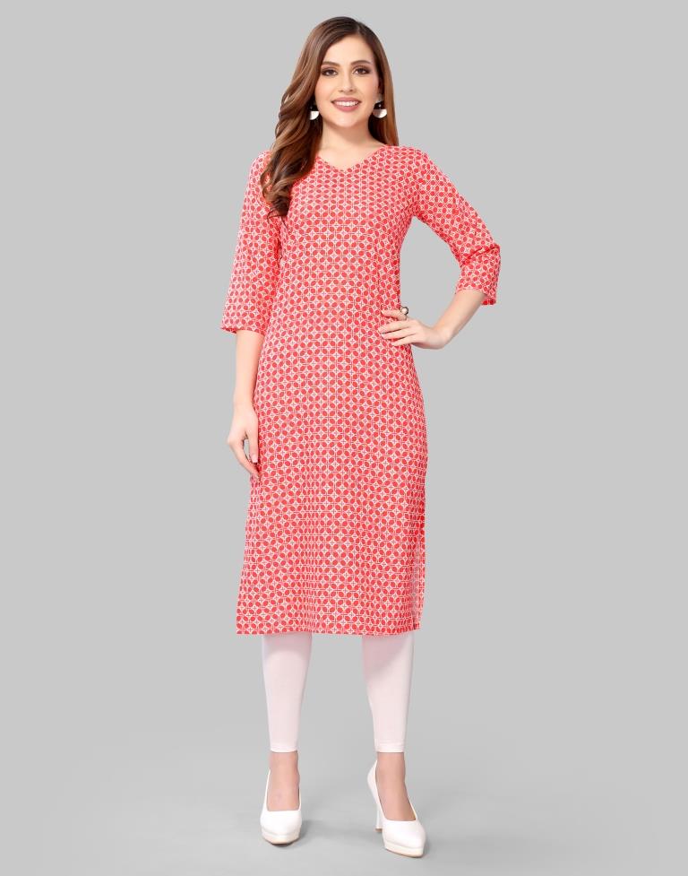 Pink Digital Printed Crepe Kurti | Sudathi