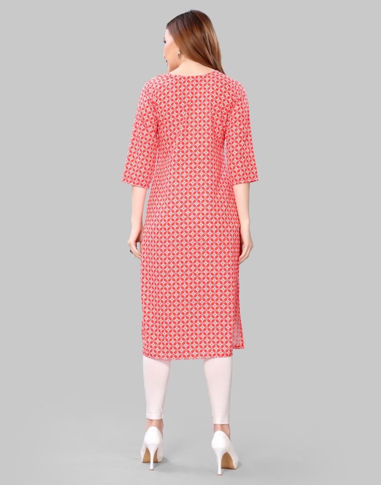 Pink Digital Printed Crepe Kurti | Sudathi