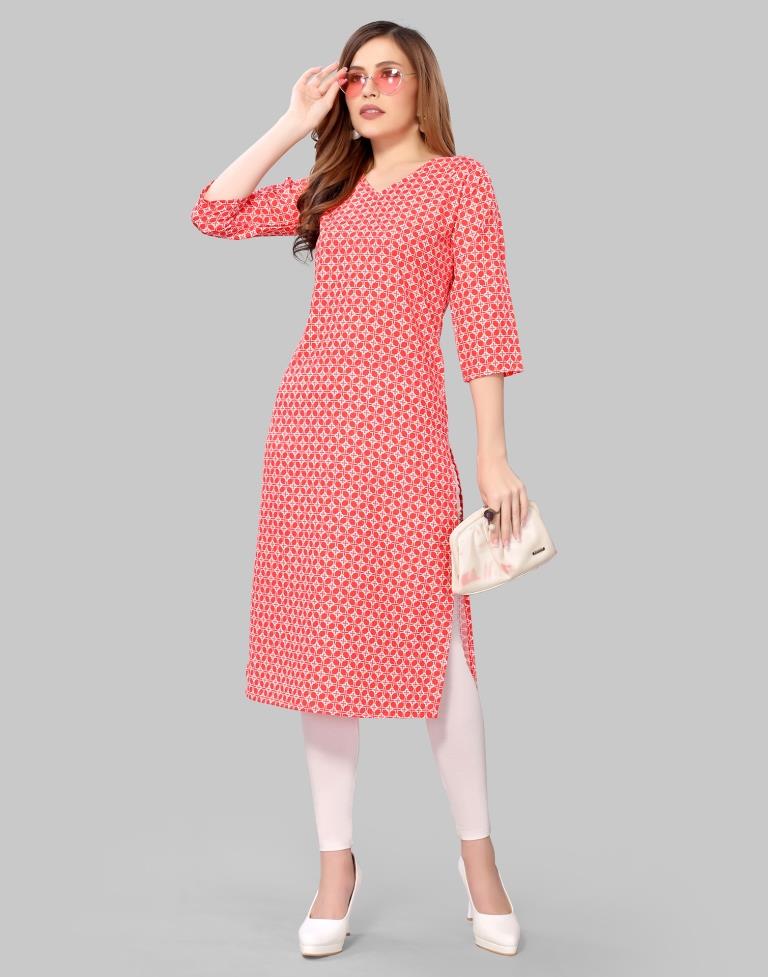 Pink Digital Printed Crepe Kurti | Sudathi