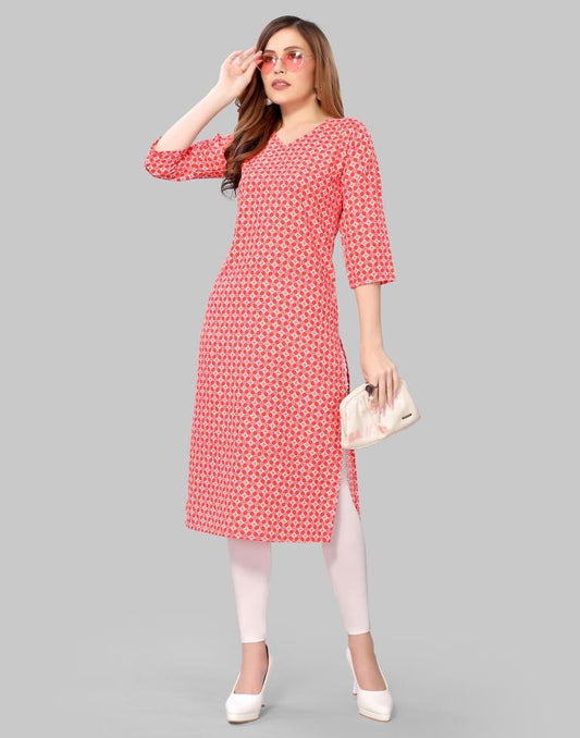 Pink Digital Printed Crepe Kurti | Sudathi