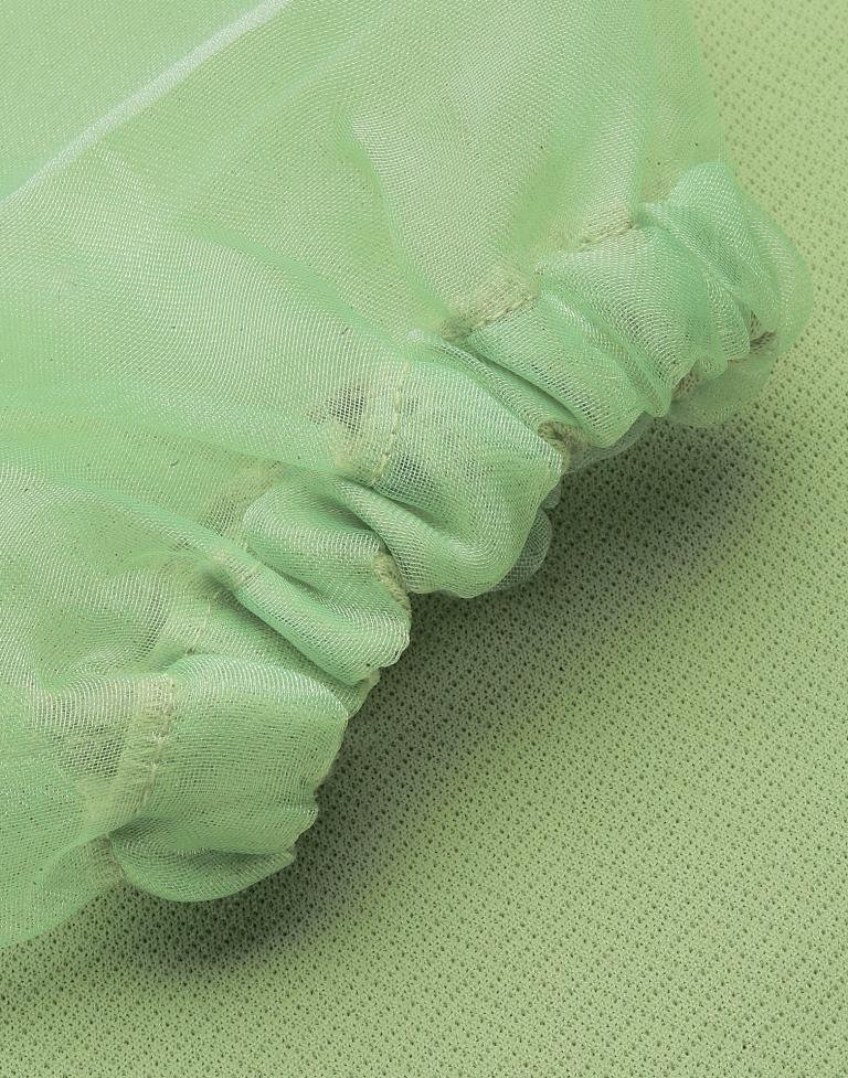 Light Green Puff Sleeve Bodycon | Leemboodi