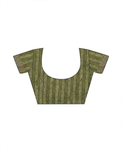 Green Printed Georgette Stone Work Saree