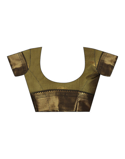 Turquoise Kanjivaram Silk Woven Saree