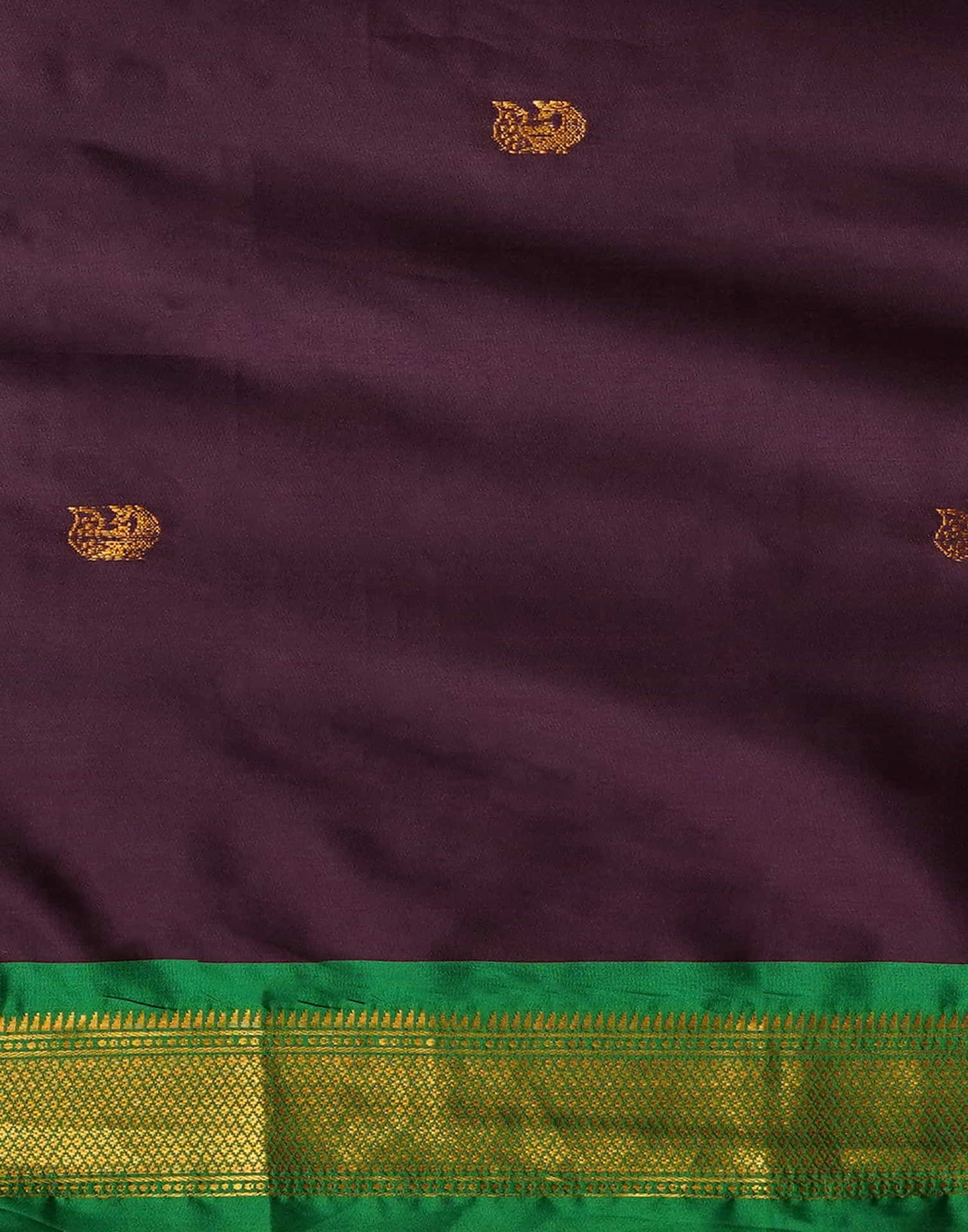 Wine Kanjivaram Silk Woven Saree