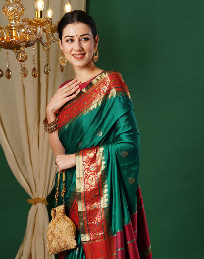 Green Kanjivaram Silk Woven Saree