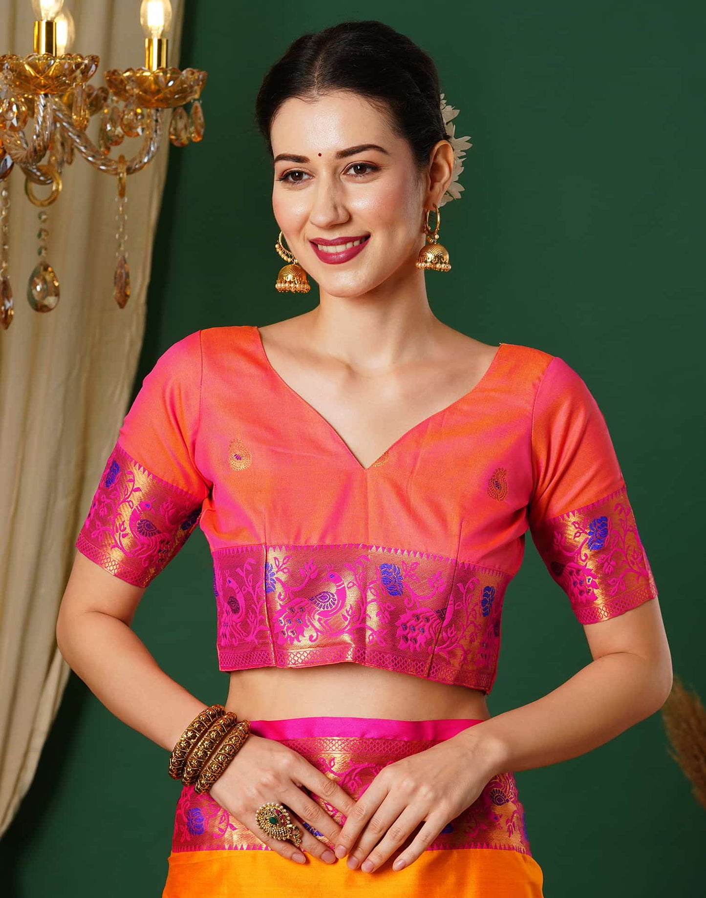 Blue Kanjivaram Silk Woven Saree