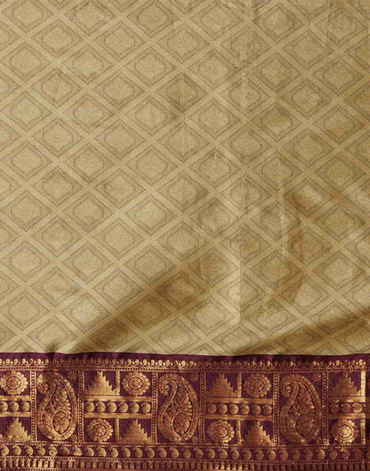 Brown Banarasi Silk Woven Saree