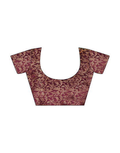 Brown Banarasi Silk Woven Saree