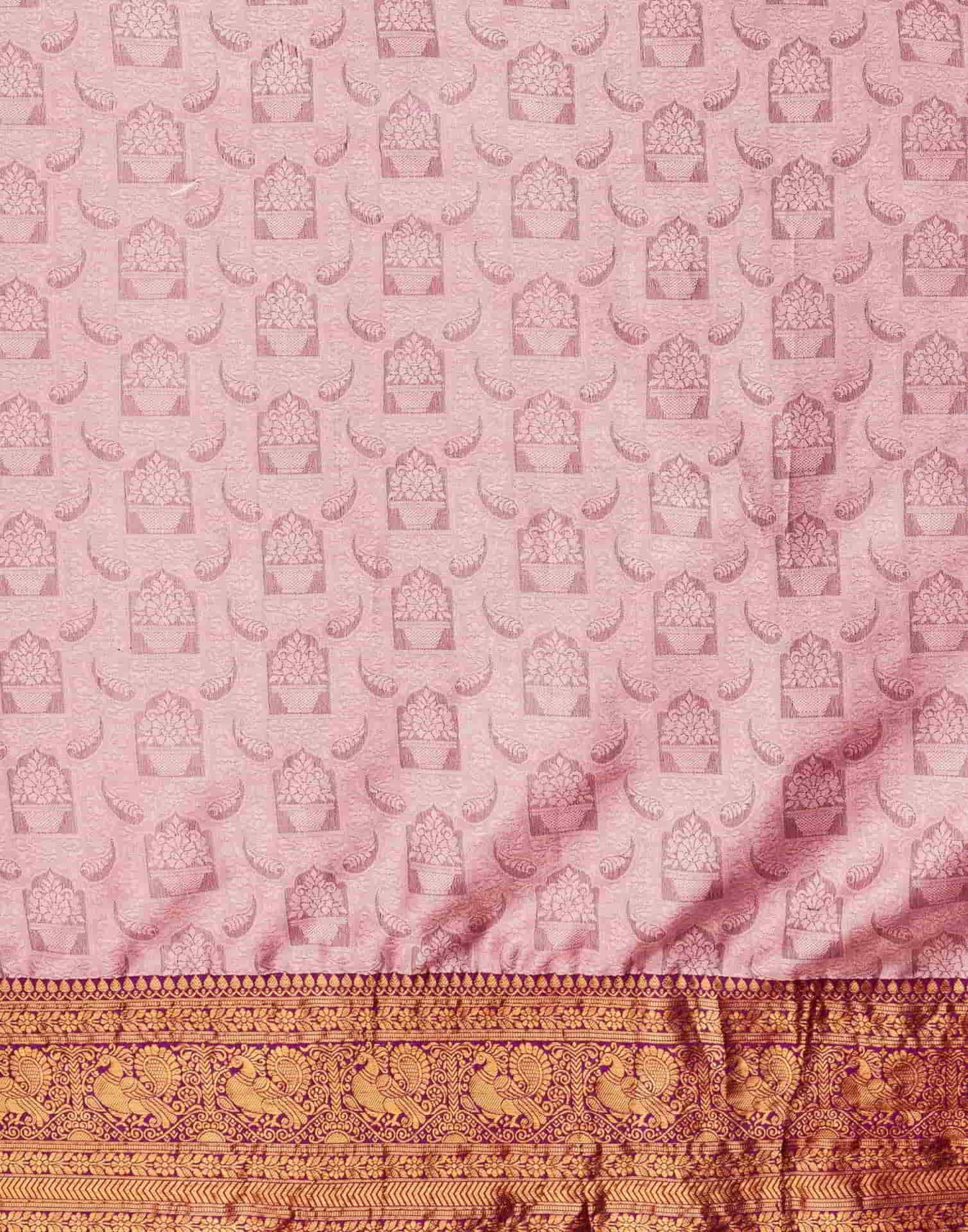 Pink Banarasi Silk Woven Saree