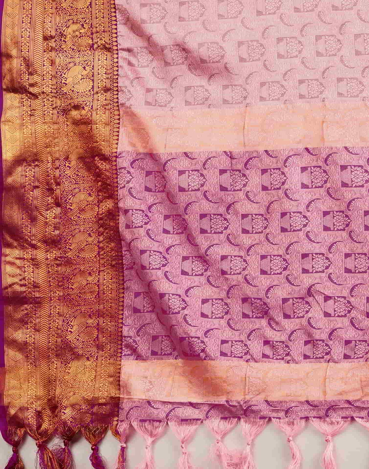 Pink Banarasi Silk Woven Saree