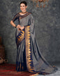 Grey Banarasi Silk Woven Saree