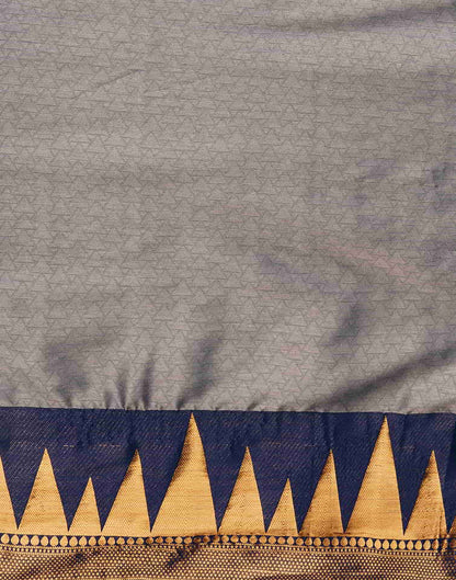 Grey Banarasi Silk Woven Saree