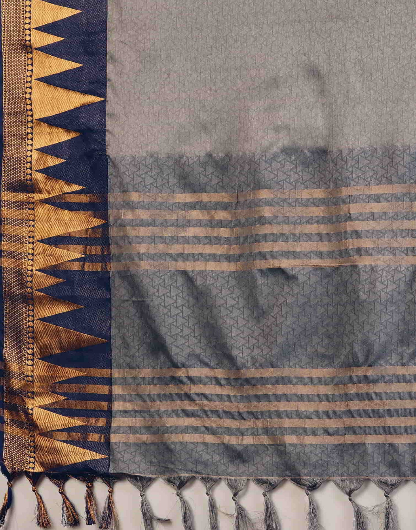 Grey Banarasi Silk Woven Saree