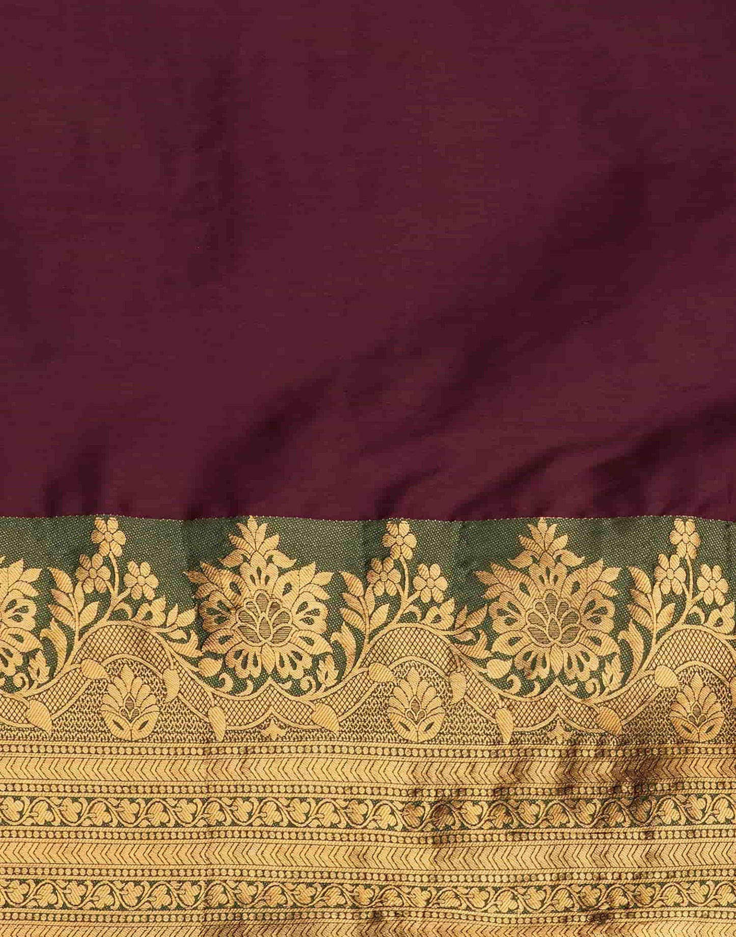 Wine Banarasi Silk Woven Saree