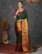 Olive Green Silk Zari Kanjivaram Saree