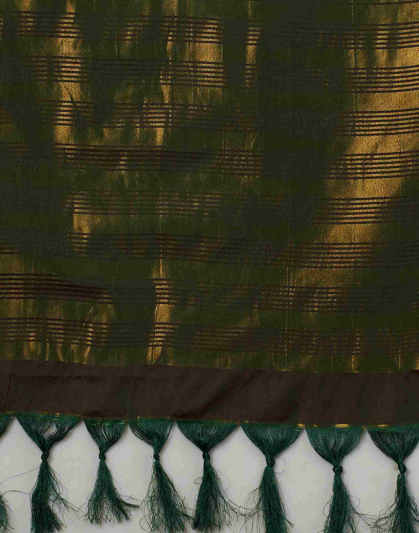 Olive Green Silk Zari Kanjivaram Saree