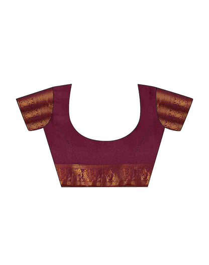 Olive Green Silk Zari Kanjivaram Saree