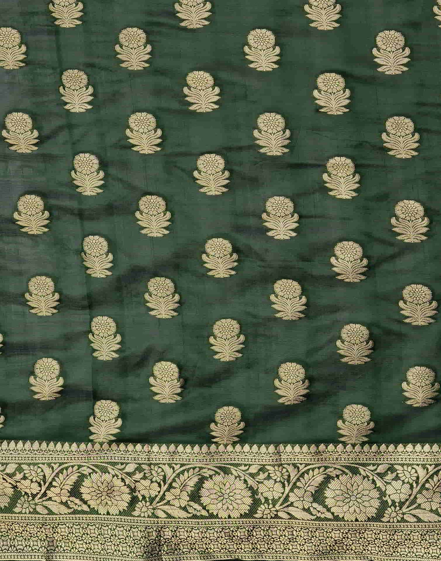 Green Banarasi Silk Woven Saree