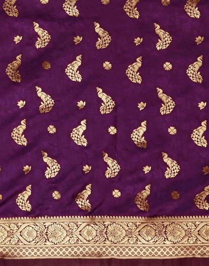 Purple Banarasi Silk Woven Saree
