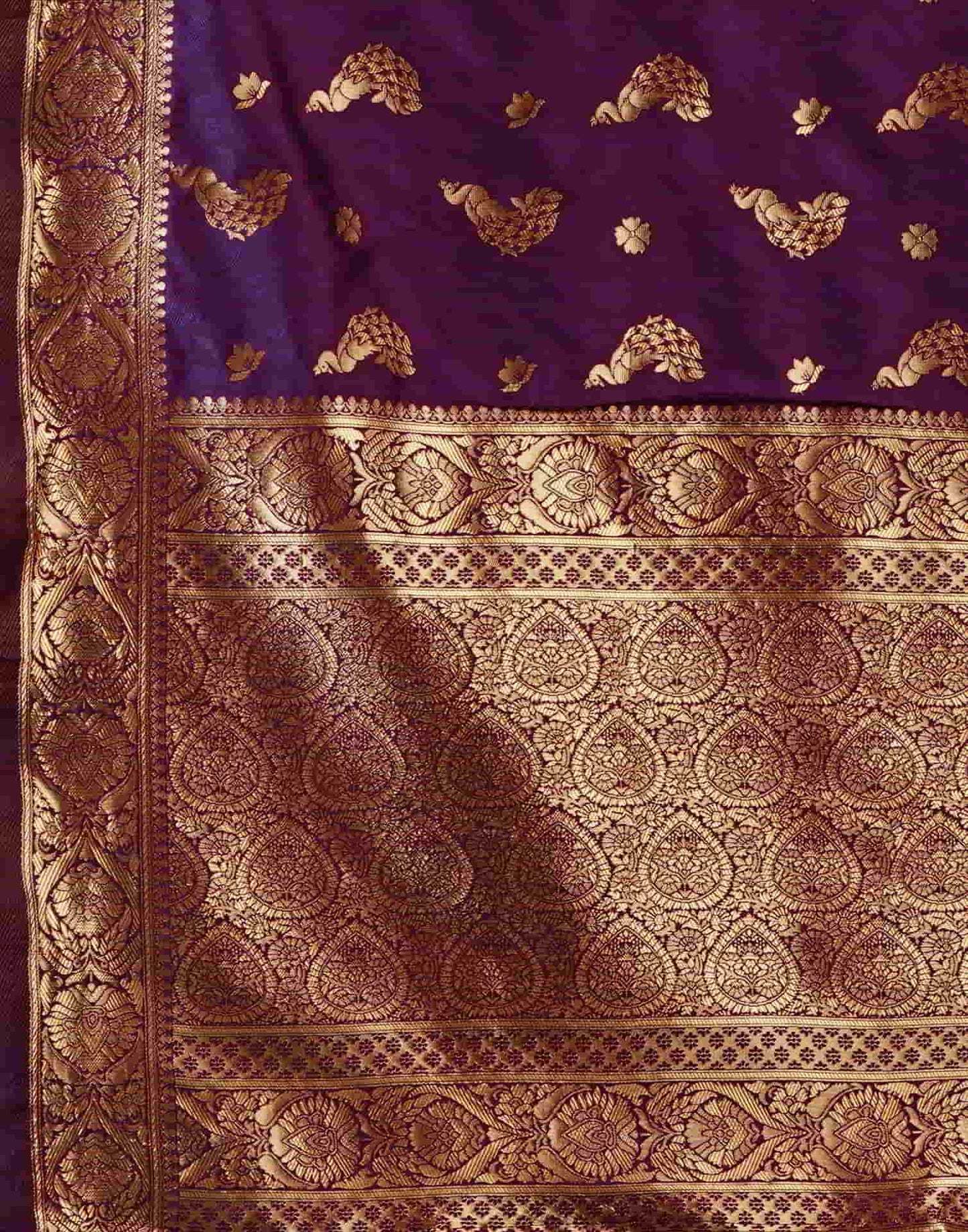 Purple Banarasi Silk Woven Saree