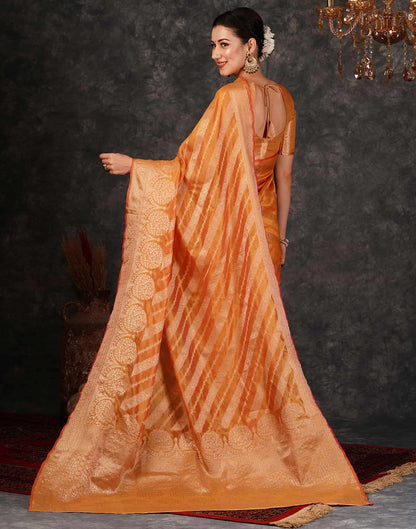 Yellow Banarasi Silk Woven Saree