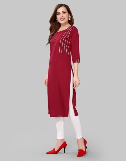 Maroon Printed Kurti | Leemboodi