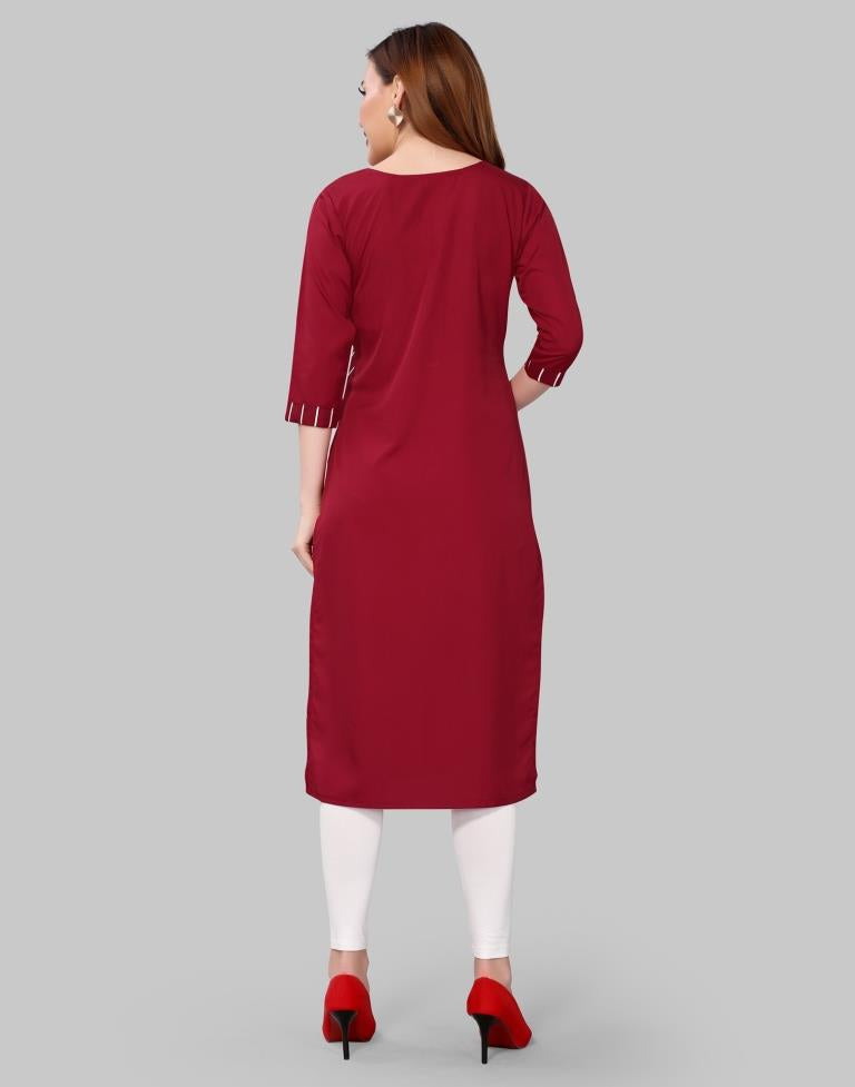 Maroon Printed Kurti | Leemboodi